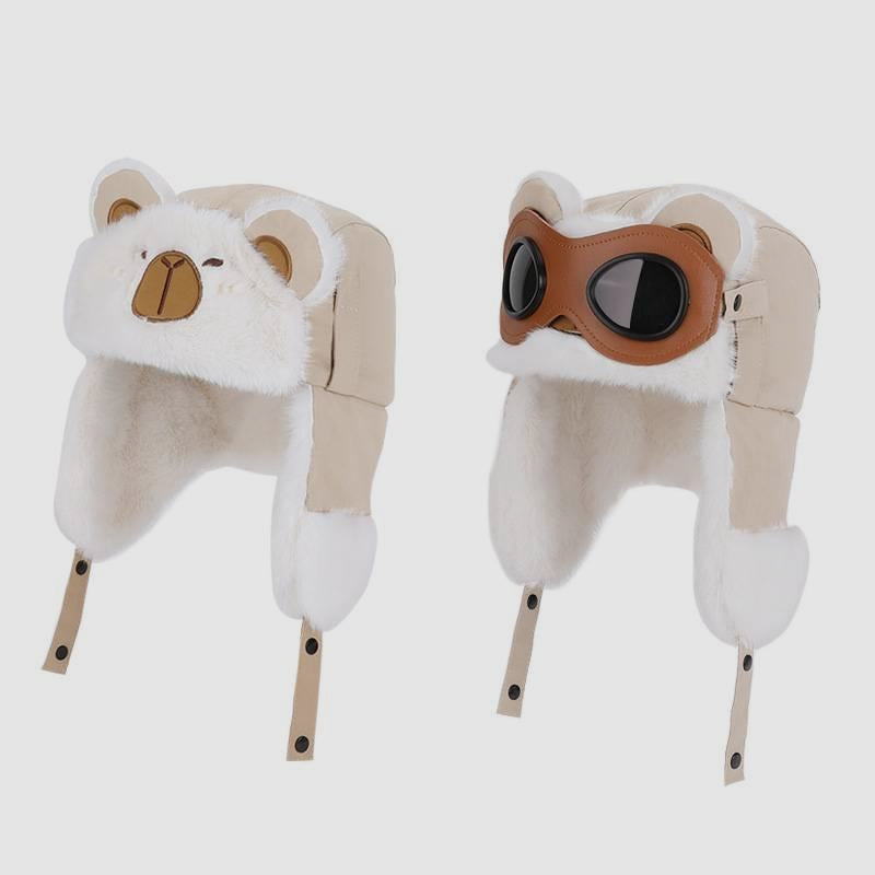 Children's Trapper Winter Windproof Cold Protection Goggles Flight Hat