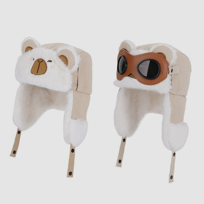 Children's Trapper Winter Windproof Cold Protection Goggles Flight Hat