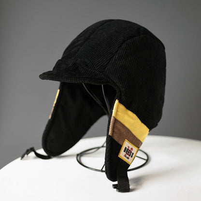 Color Block Splicing Cold-Proof Fleece-Lined Warm Outdoor Cycling Trapper