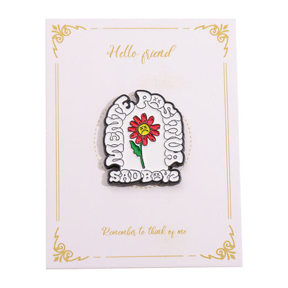Creative Anime Character Hat Badge Sunflower Shape Letter Pin Hat Clip