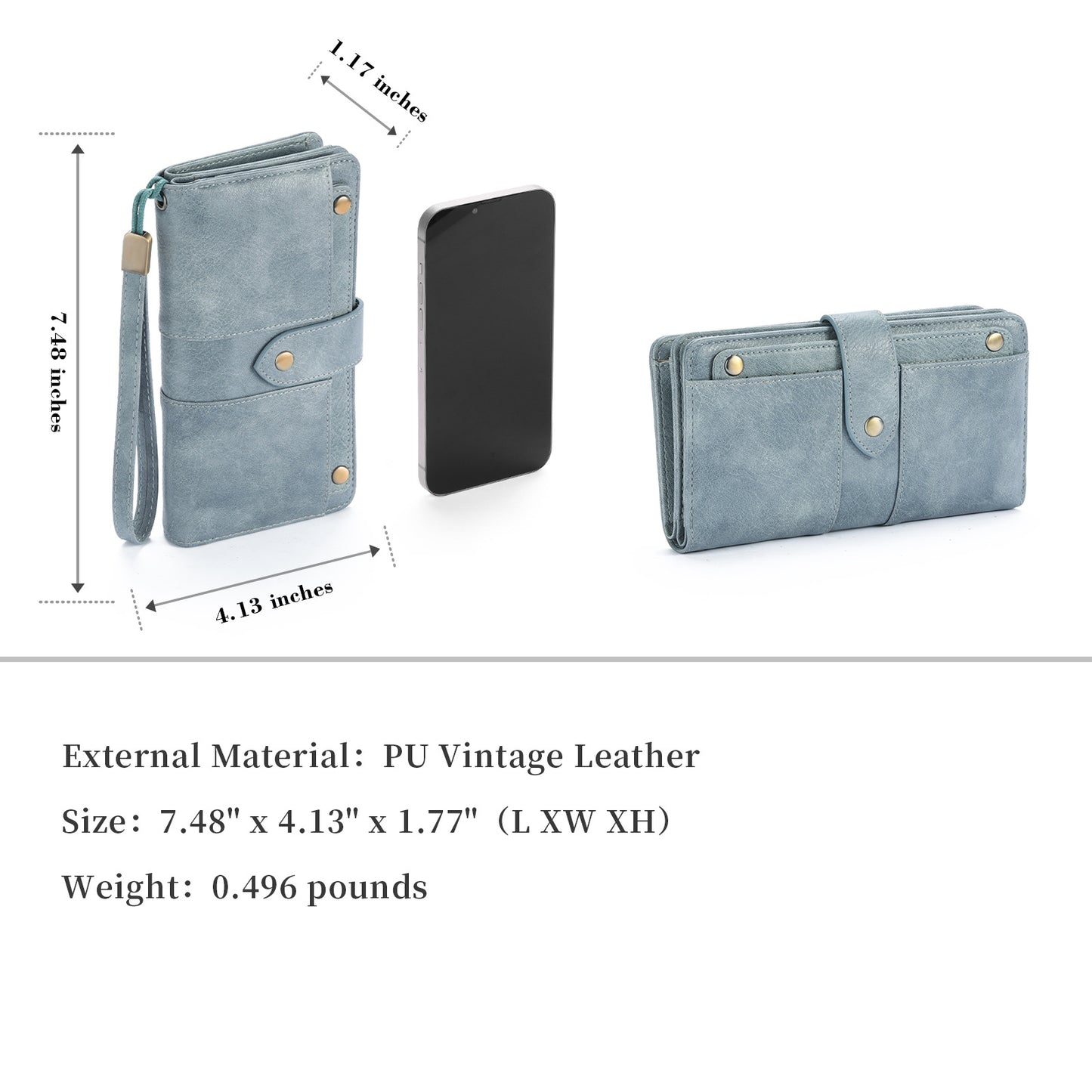 Anti-Theft Brushed Long Wallet Oil Wax Leather Women 70% off Wallet