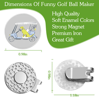 Golf Series GOLF Metal Magnetic Cartoon Ball Position Marker Personalized Hat Clip