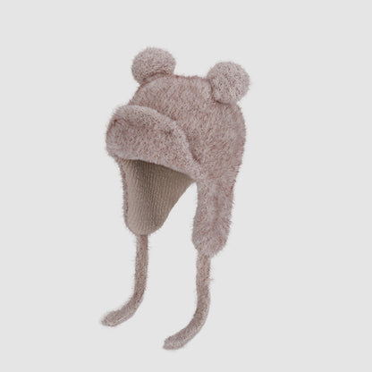 Children's Trapper Plush Bear Earflap Hood