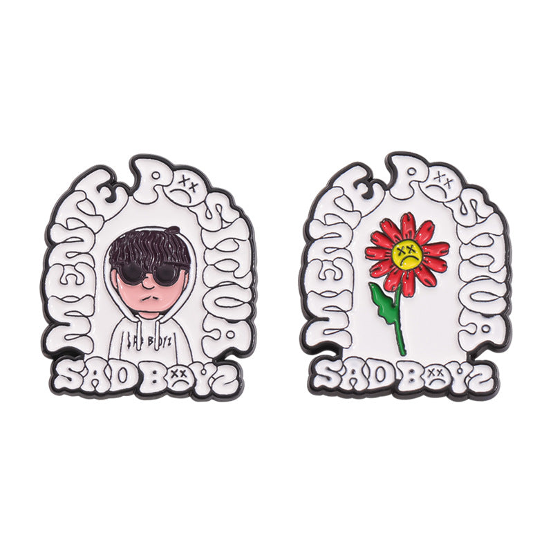 Creative Anime Character Hat Badge Sunflower Shape Letter Pin Hat Clip