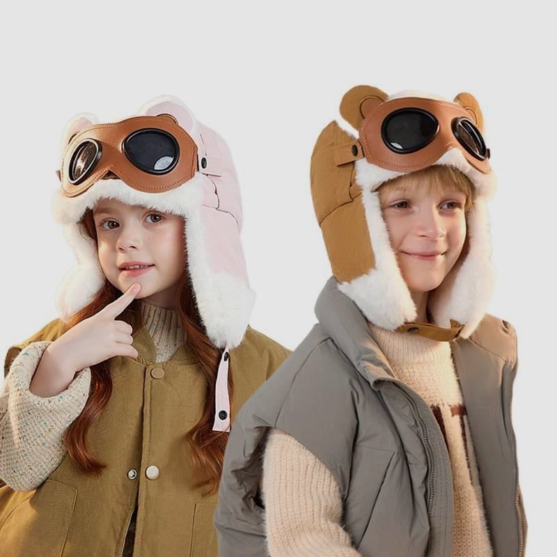 Children's Trapper Winter Windproof Cold Protection Goggles Flight Hat