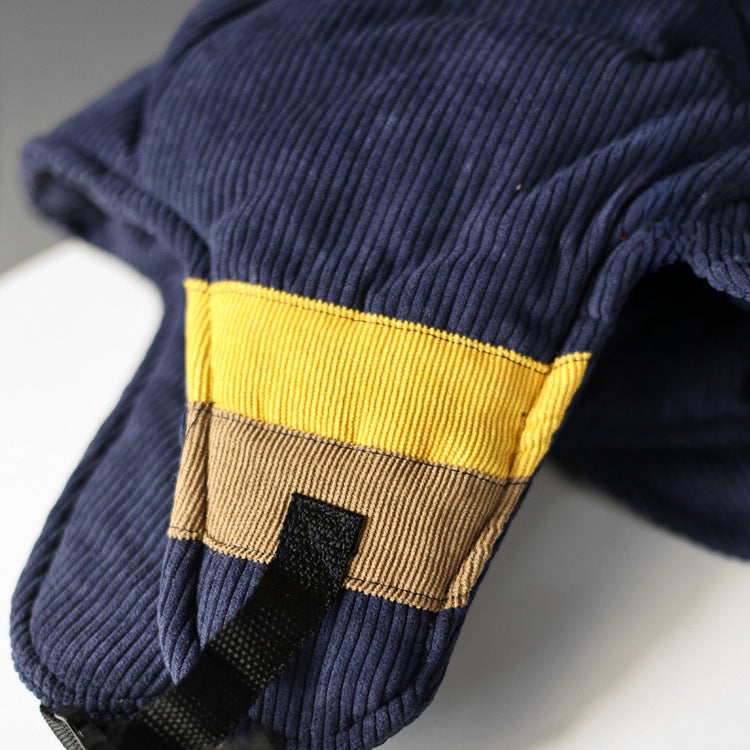 Color Block Splicing Cold-Proof Fleece-Lined Warm Outdoor Cycling Trapper