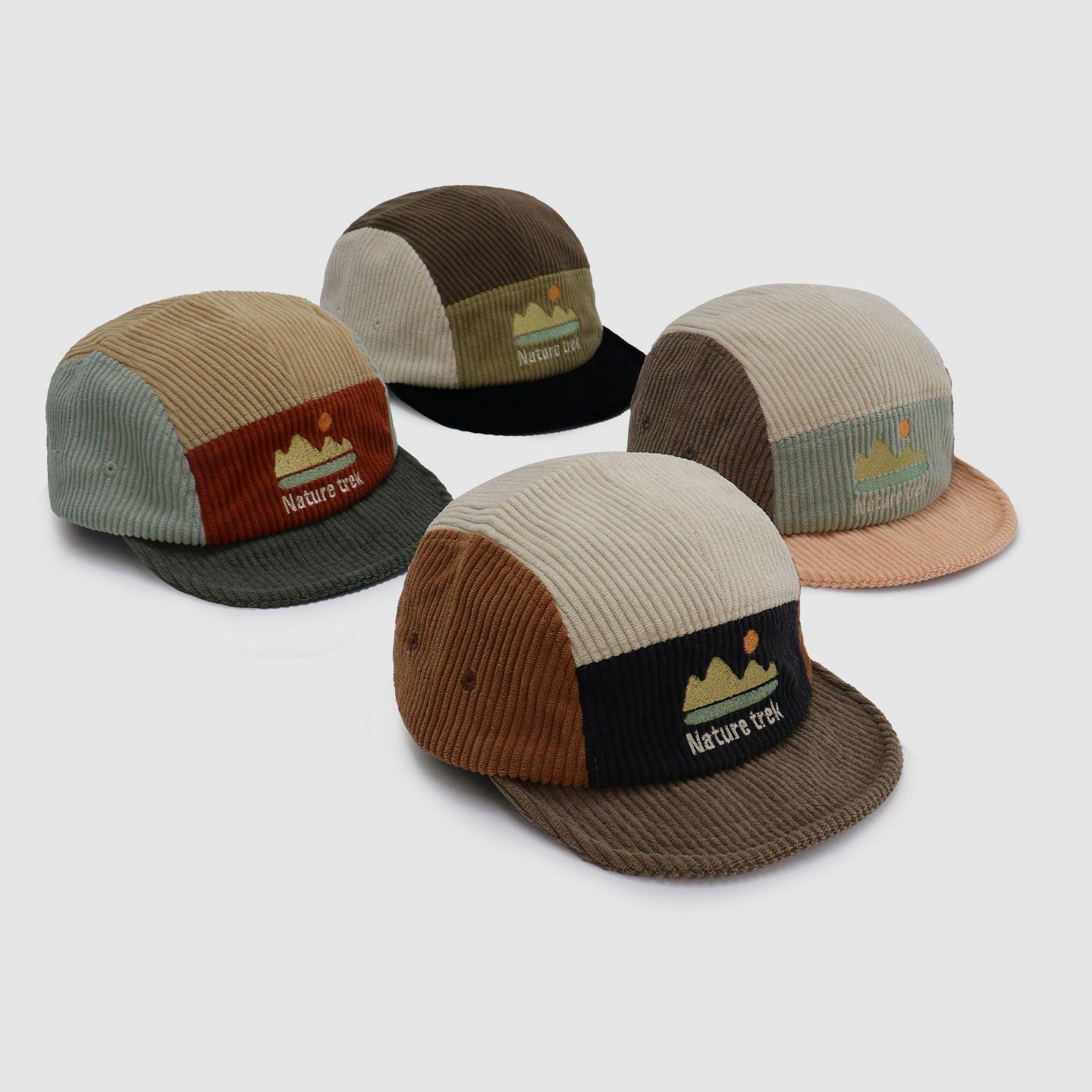 Corduroy Color-Block 5-Panel Baseball Cap