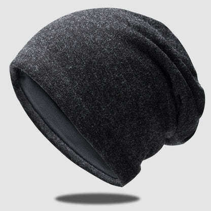Autumn and winter double-layer cotton polyester knit hat