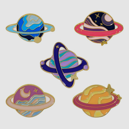 Space Alloy Brooch Planet Metal Badge