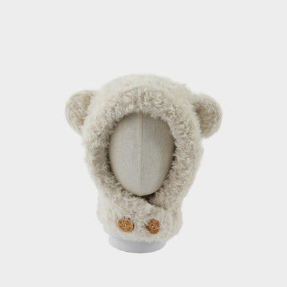 Plush Bear Balaclava Hooded Neck Warmer