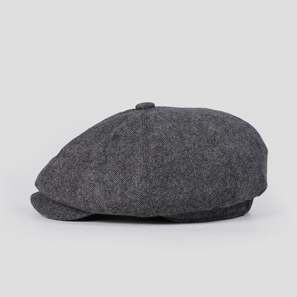 Thin Woolen 60% Wool High-End Flat Cap