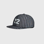 Striped Number 22 Embroidered Cotton Flat-Brim Cap