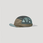 Lightweight performance cap profile with technical panel design and curved visor