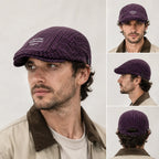 Vintage Grid Plaid Flat Cap Water Repellent Adjustable Gatsby Cabbie Cap