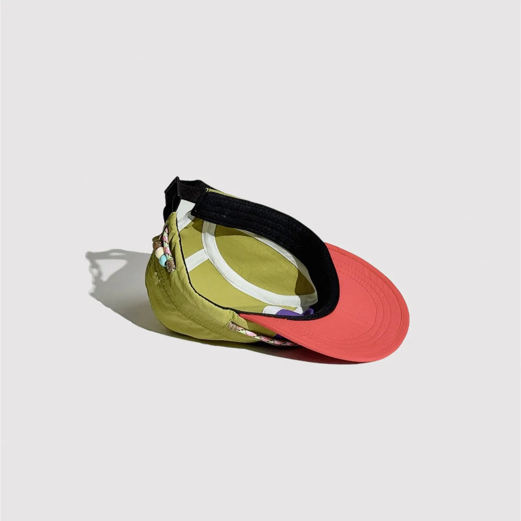 Interior construction detail of lightweight nylon outdoor cap
