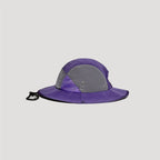 Nylon outdoor bucket hat side profile with wide brim and colour block panel design