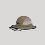 Packable nylon travel bucket hat with flexible brim and lightweight design