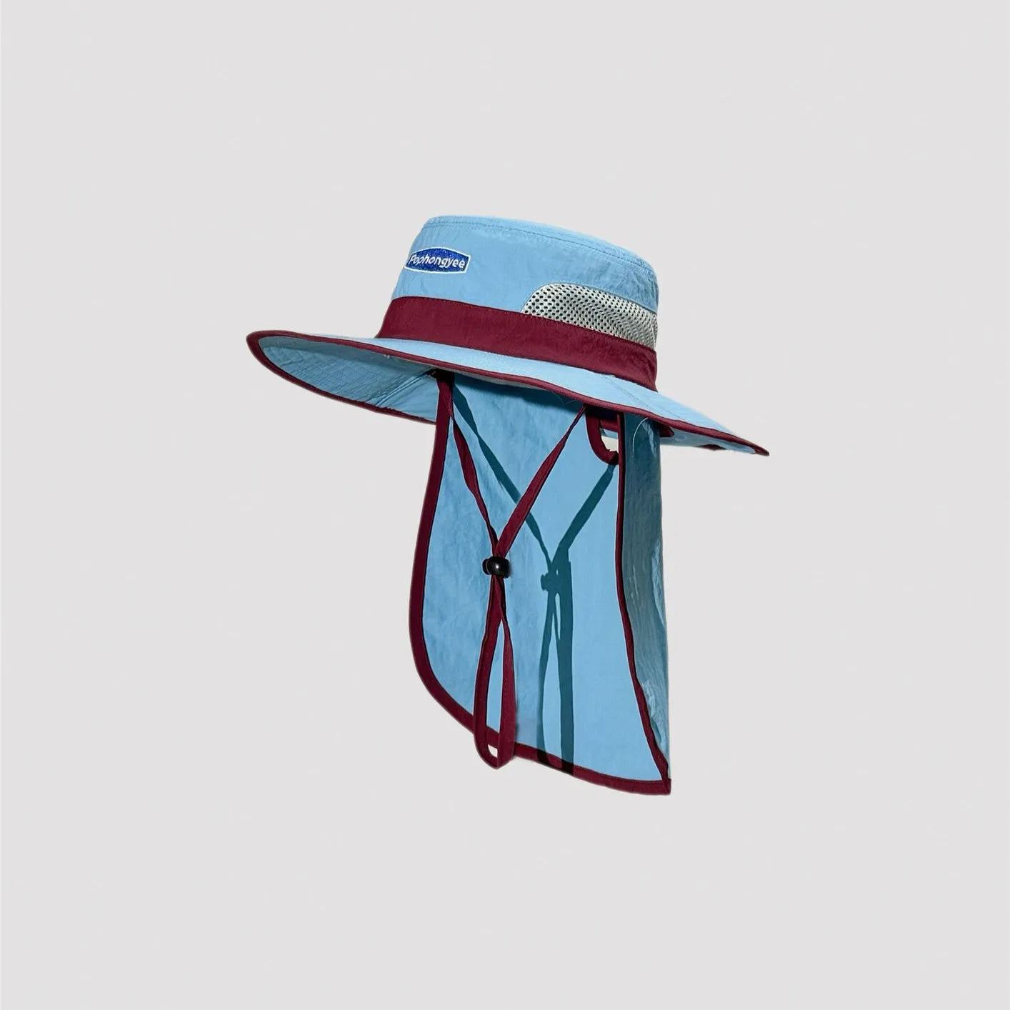 Unisex sun hat with neck flap and breathable mesh panels for fishing, hiking and travel