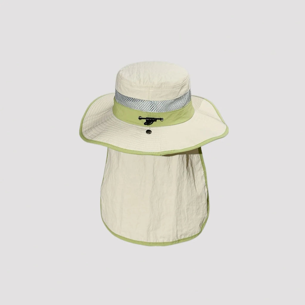 UPF 50+ sun hat with neck flap providing UV protection for outdoor activities