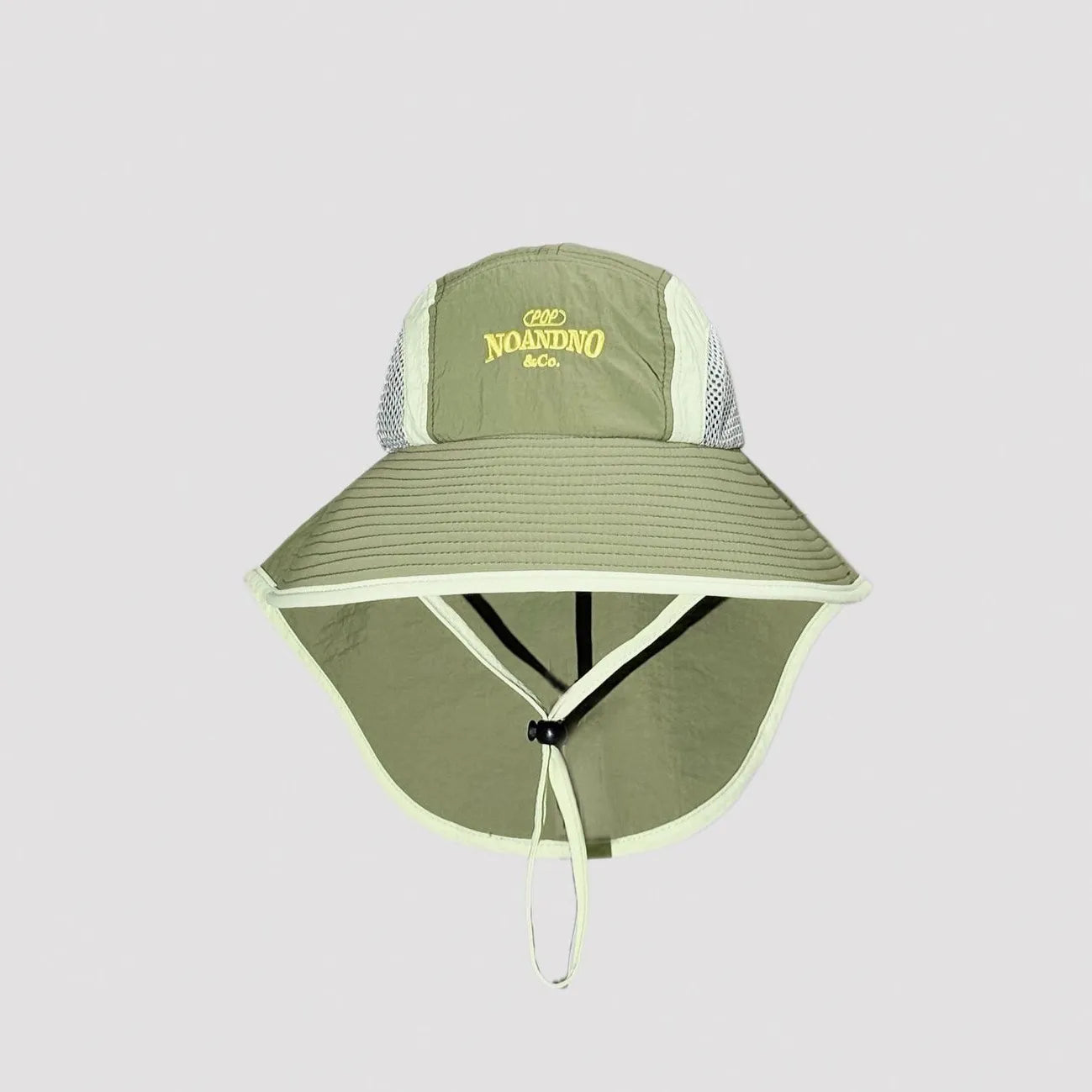 Outdoor sun protection bucket hat with neck flap, lightweight breathable fishing hat for hiking and camping