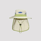 Wide brim sun hat with neck flap for full face and neck sun protection