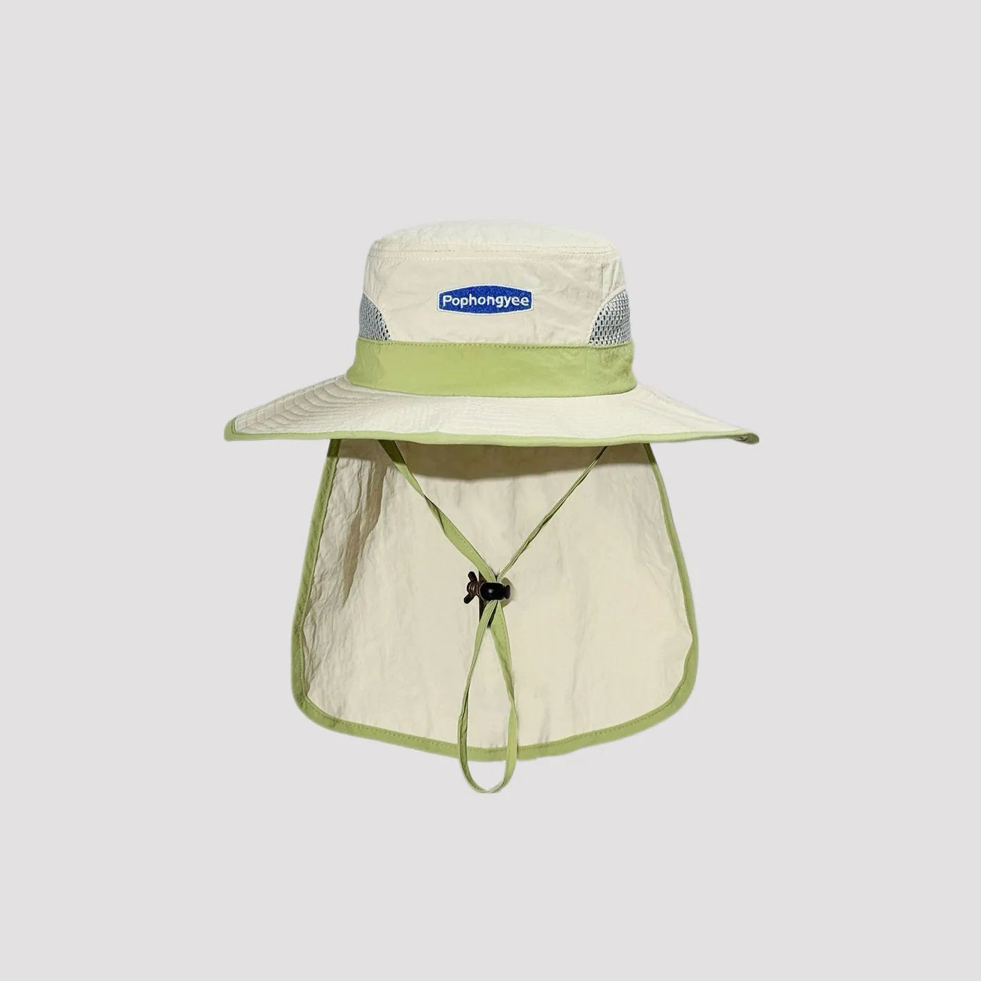 Wide brim sun hat with neck flap for full face and neck sun protection