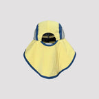 Yellow outdoor sun protection bucket hat with neck flap, breathable fishing hat for hiking, camping and travel